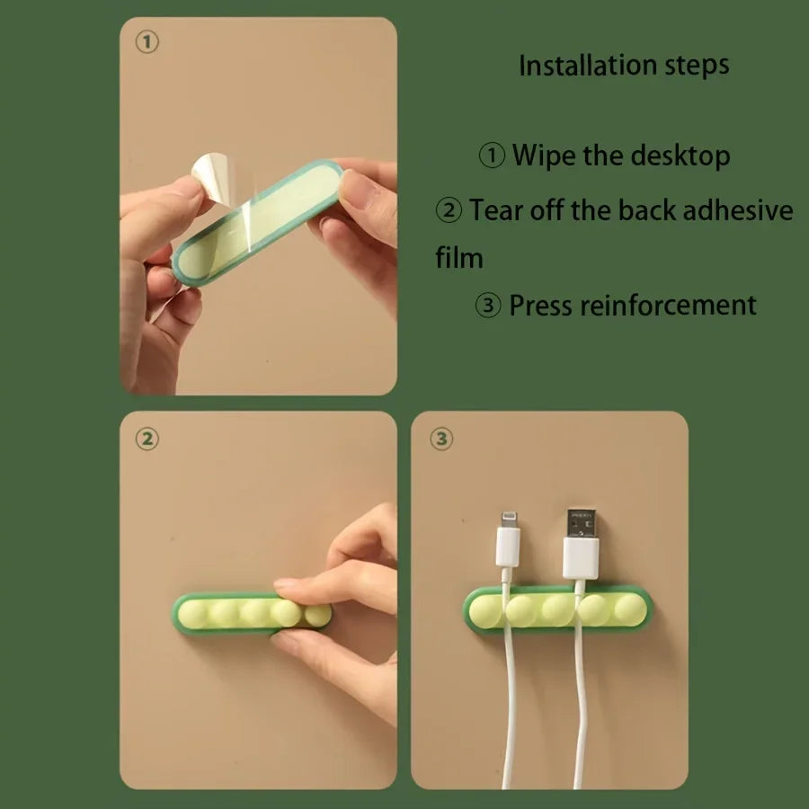 Silicone Cable Management Clip Table And Bedside Table Wire organizer Charging Cable Bracket Clip For Walls