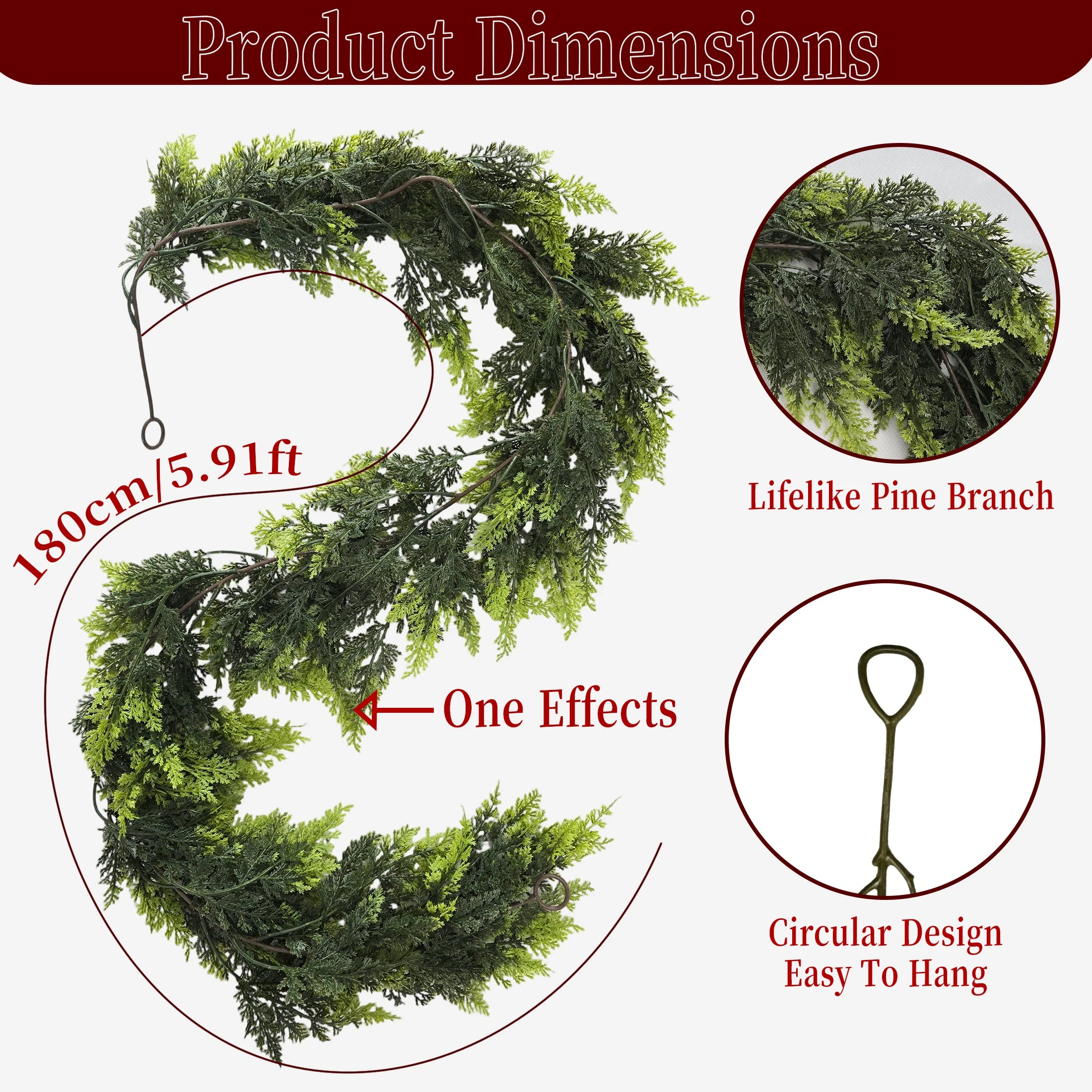 1.8/2M Artificial Christmas Wreath Garland 2025 Christmas Decor Fake Plant Fall Decor Home Room Decor Thanksgiving