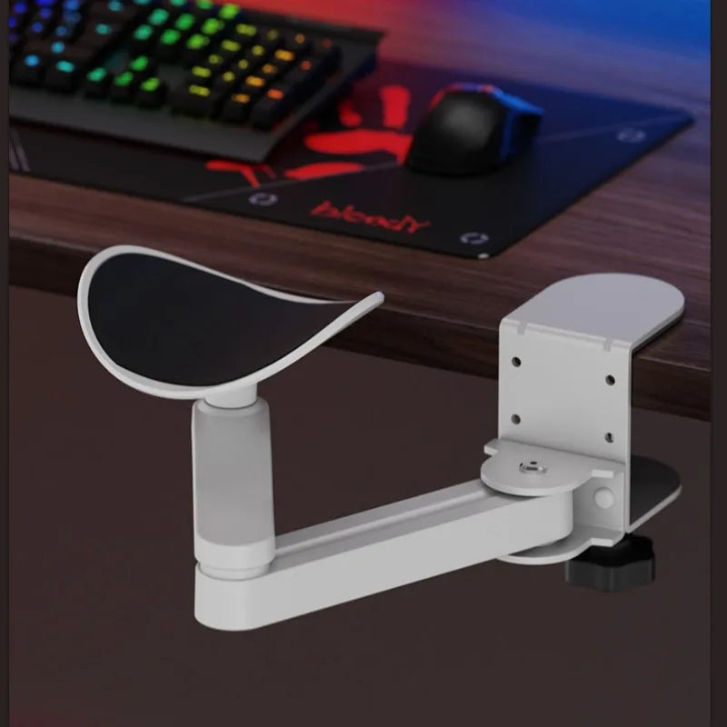 Aluminum Desk Arm Rest Support 360°rotation + 3 Height Adjust Ergonomic Arm Rest Mouse Pad Armrest Bracket Console