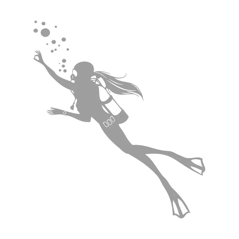 Girl Scuba Diver Wall Decal Which Can Be Combined With A Fire Extinguisher Office Creative Wall Sticker Car Laptop Cup