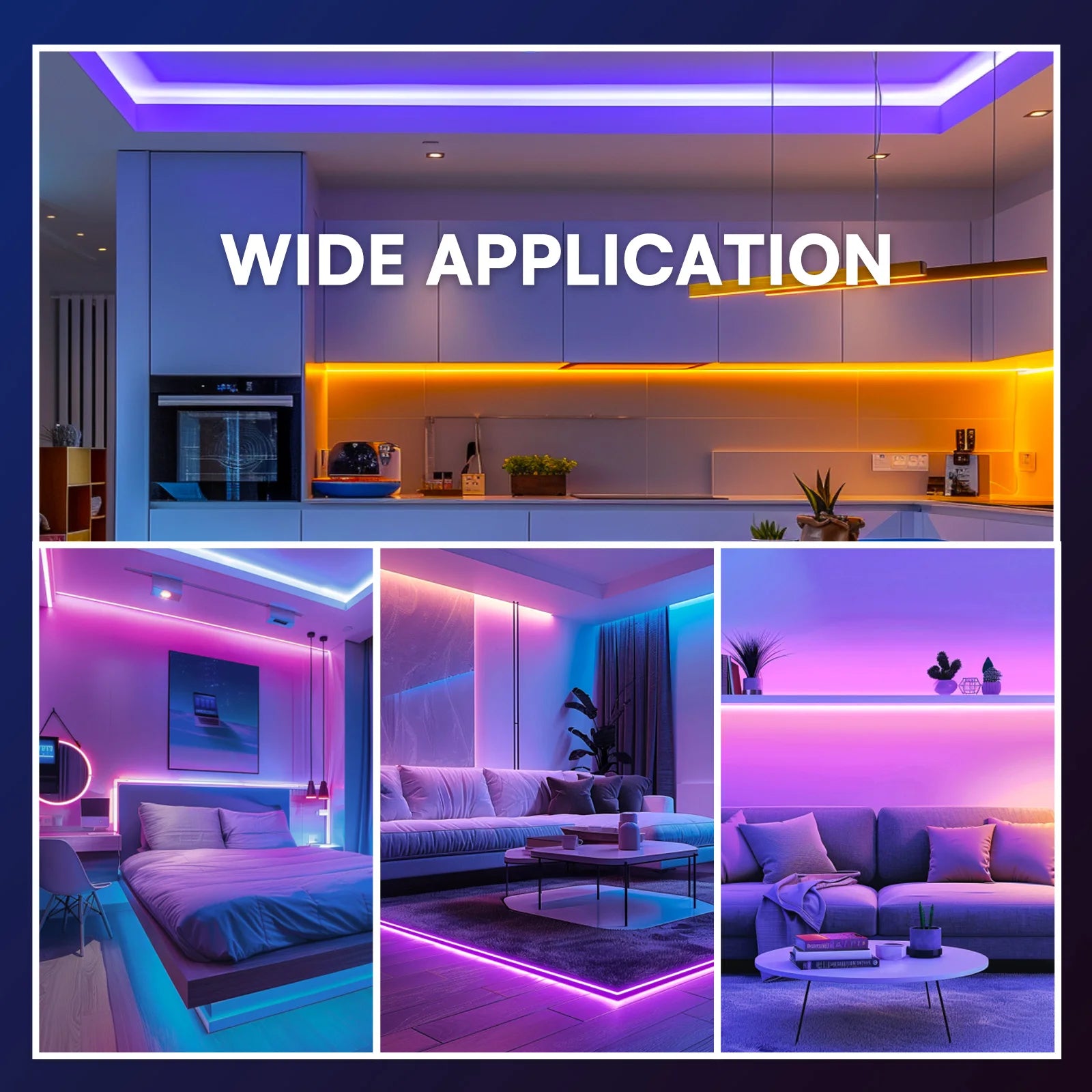 200ft Smart Led Light Strip App Control (Rgb Color Changing Music Rhythm Timing Switch) Comes with Remote Control