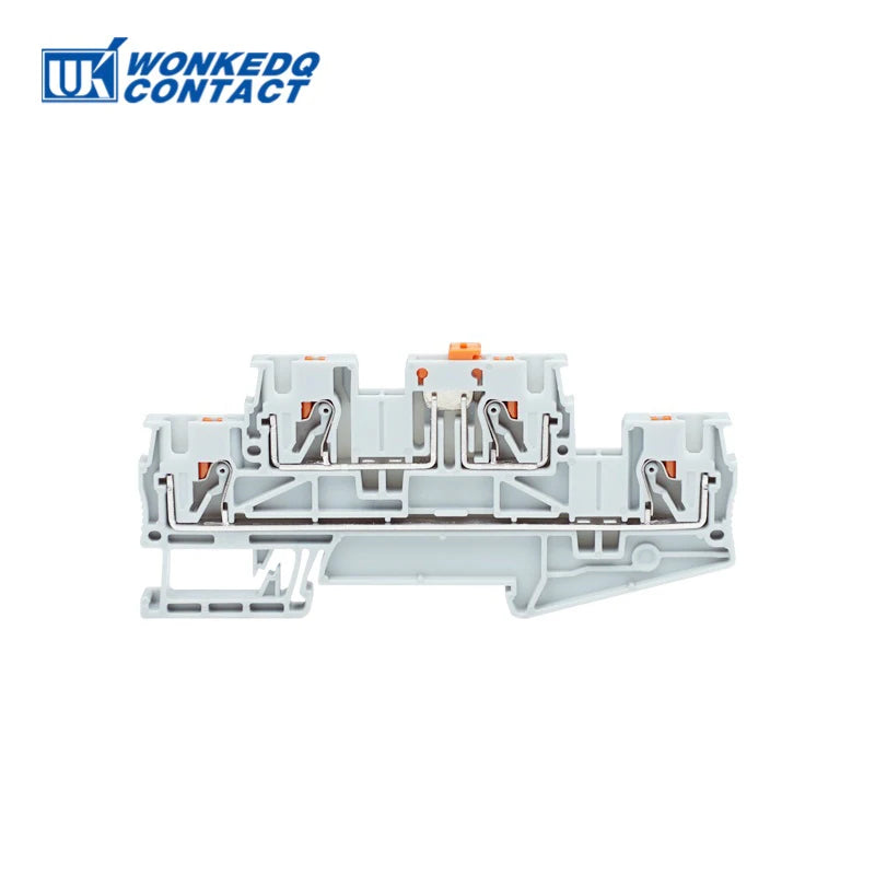 5Pcs PTTB 4-MT Double Level Knife Disconnect Terminal Block Rail Mounting Switch Electrical Connector Push-in PT 4mm