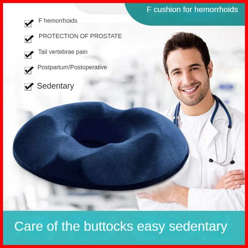 Memory Foam Donut Seat Cushion Comfort Sofa Tailbone Orthopedic Foam Anti Hemorrhoid Massage Tailbone Pillow for Car