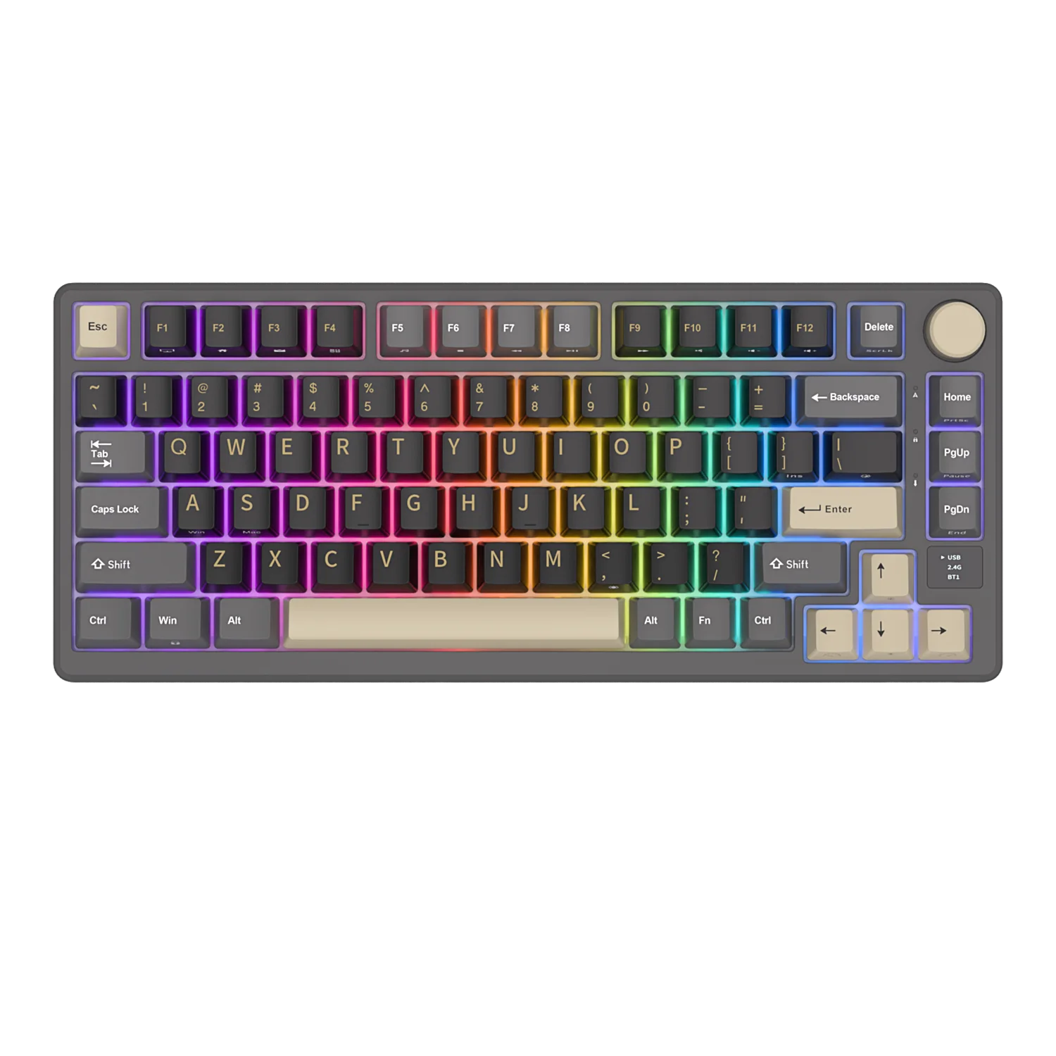 RK ROYAL KLUDGE M75 Gasket Mechanical Keyboard 2.4G Wireless/Bluetooth/USB 75% RGB Hot-Swappable Gaming Keyboard