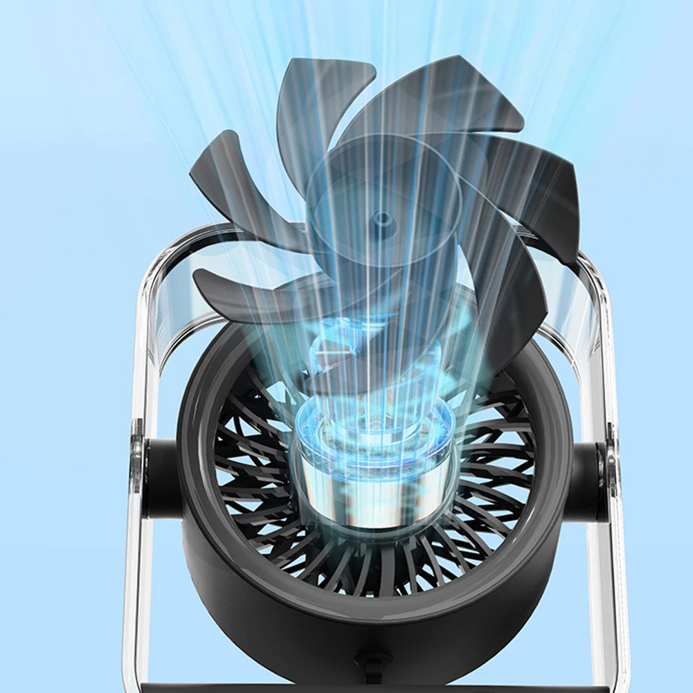 Desk Fan USB/Rechargeable Portable Table Desktop Air Circulator Fan LED Display Small Table Fan Ultra-Quiet Fans