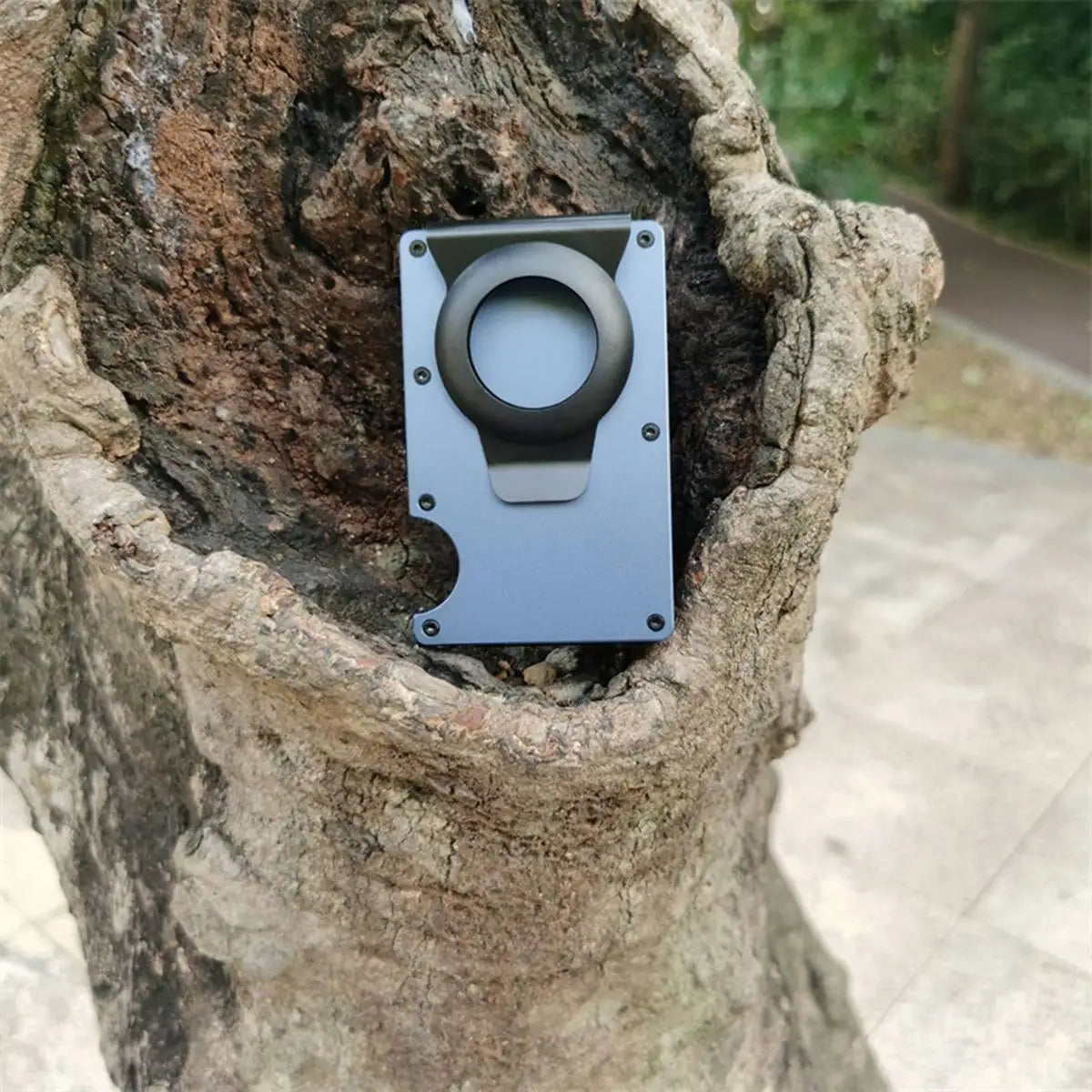 1PC For AirTag Wallet New Metal Men Credit ID Card Holder Case Slim Anti-lost Protective Air Tag Carteira Luxury