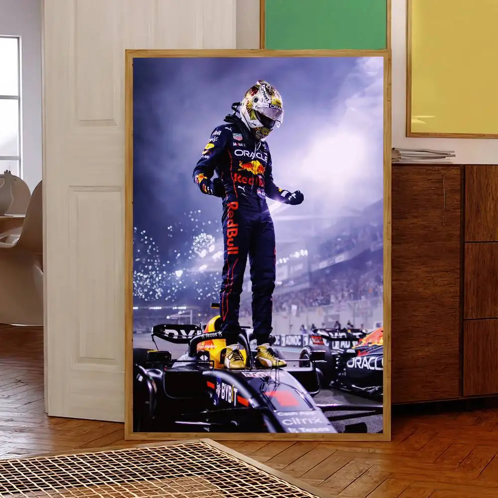 F1 Racer M-Max V-Verstappen Poster Self Adhesive Painting Living Room Office Decoration Bedroom Home Wall Sticker Prints