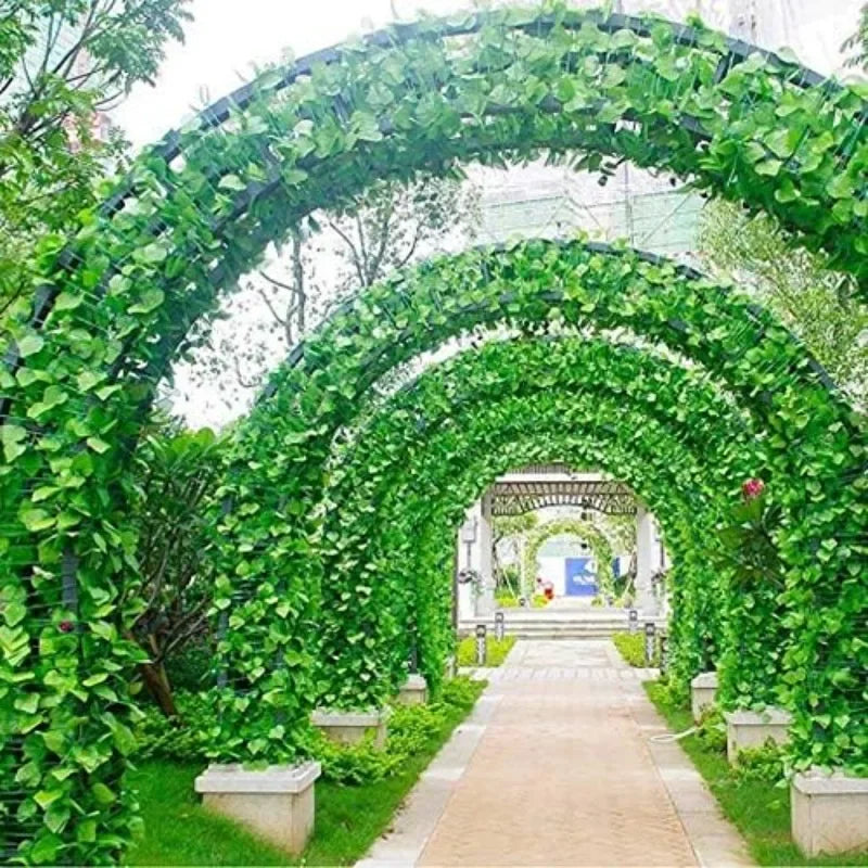 Artificial Green Ivy Vine Hanging Garland Silk Maple Leaves Rattan Fake Plant for Garden Christmas Wedding Party Home