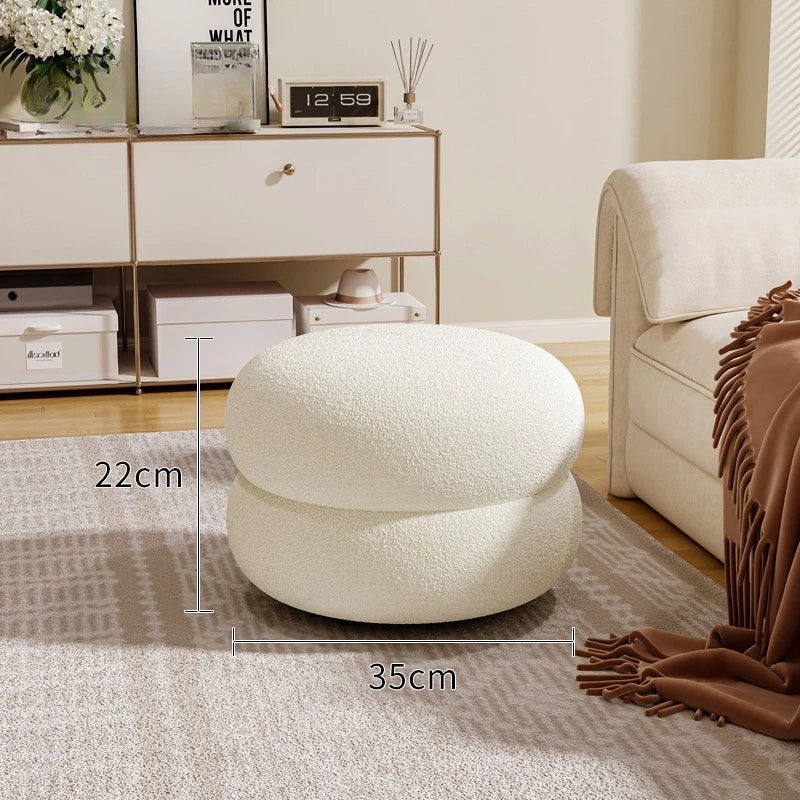 Change Shoe Bench Makeup Seat Porcelain Stool Lounge Footrest with Thick Cushion Modern Velvet Padded Stool