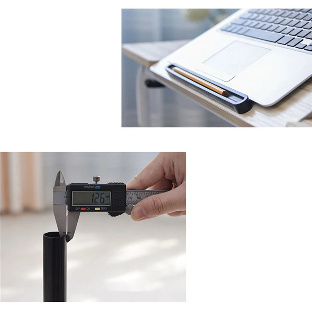 Portable Adjustable Laptop Desk Rolling Cart with Wheels for Home Office Height Adjustable Standing Desk Black - black