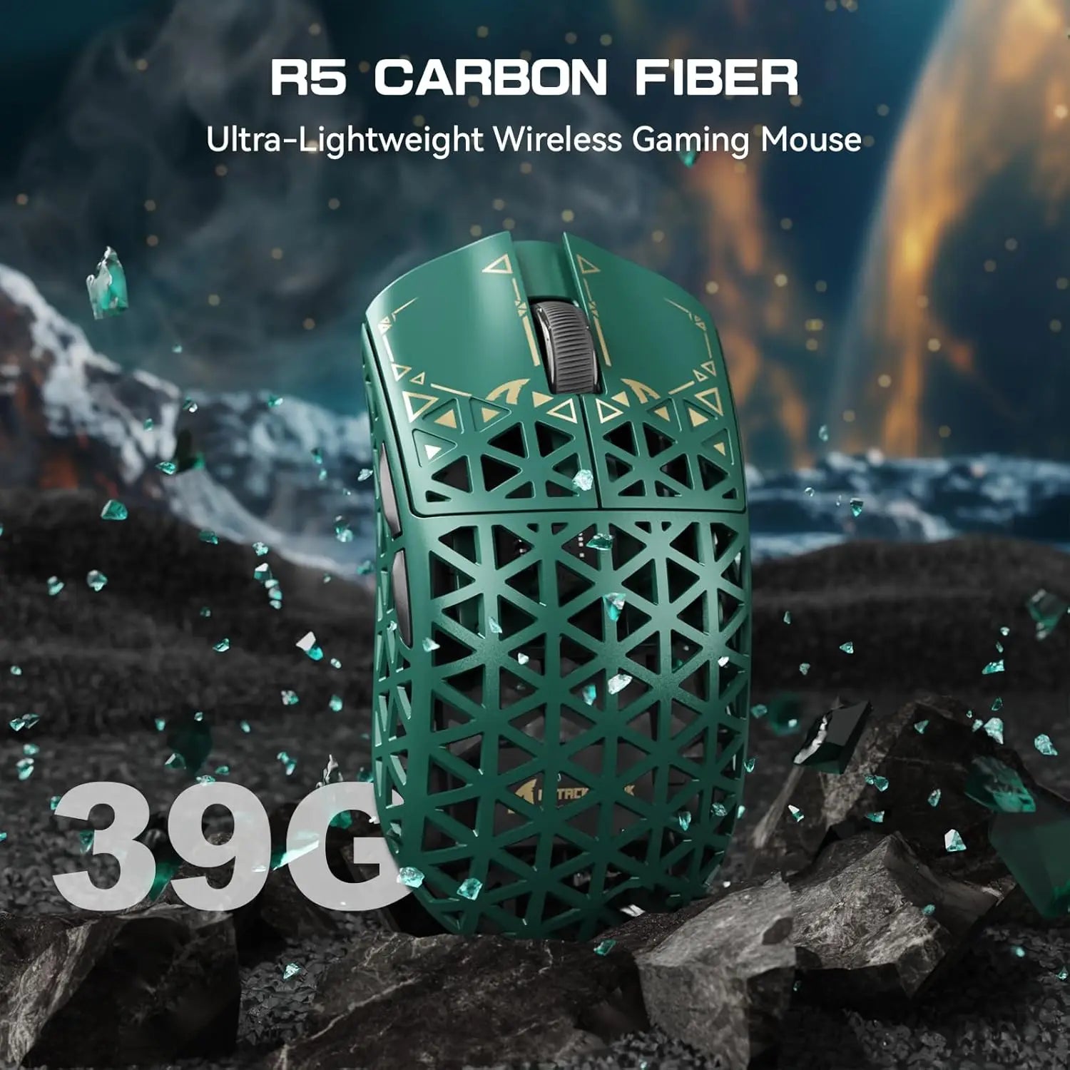 MAMBASNAKE x ATTACK SHARK R5Ultra 8K Carbon Fiber Wireless Gaming Mouse with 42000 DPI -PAW3950 MAX Sensor