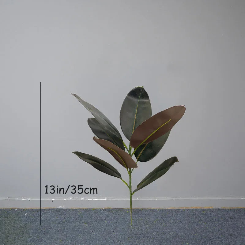 13-70in Large Ficus Tree Artificial Rubber Tree Plastic Banyan Plants Real Touch Banyan Leaves For Home Garden Shop
