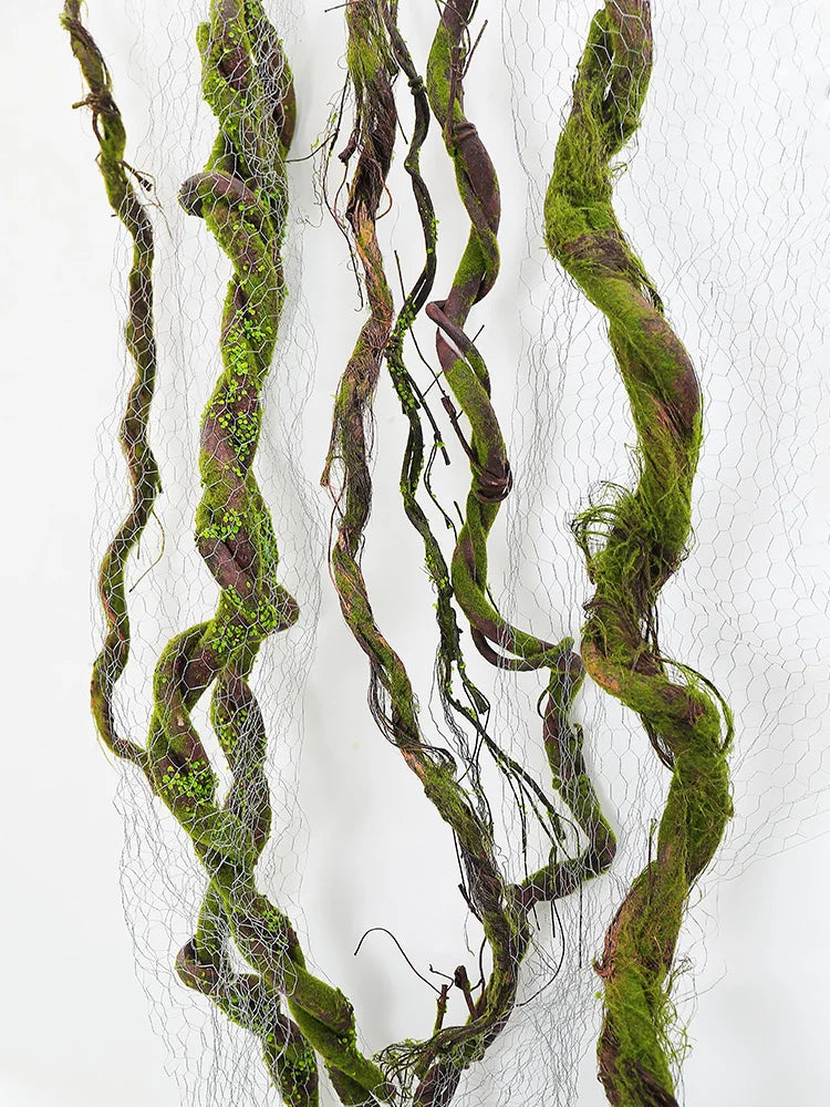 Wall Hanging Artificial Large Cherry Tree Trunk Bark Branches Fake Creeper Plants Moss Twig Vine Liana Garden Outdoor