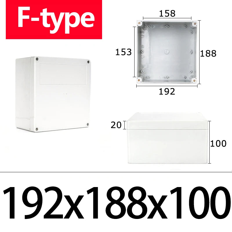 F-type ABS new material Ip67 waterproof junction box Plastic housing Ip67 Outdoor electronic safe monitor power button