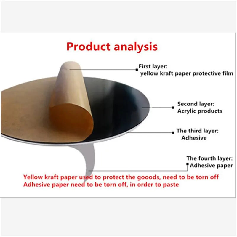 Industrial Style Gear Wall Sticker For Home Living Room Acrylic Office Culture Decor Decal Decorative Mirror Wallpaper