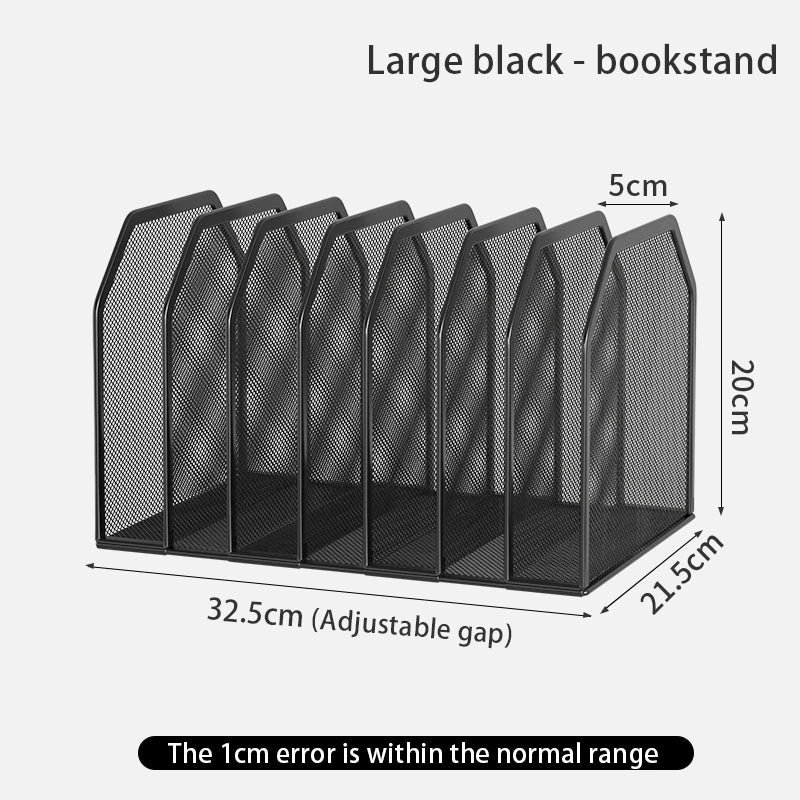 5-Section Vertical Desktop Organizer 5-Section Mesh File Folder Stand Sorter for Office Home Classroom Organization