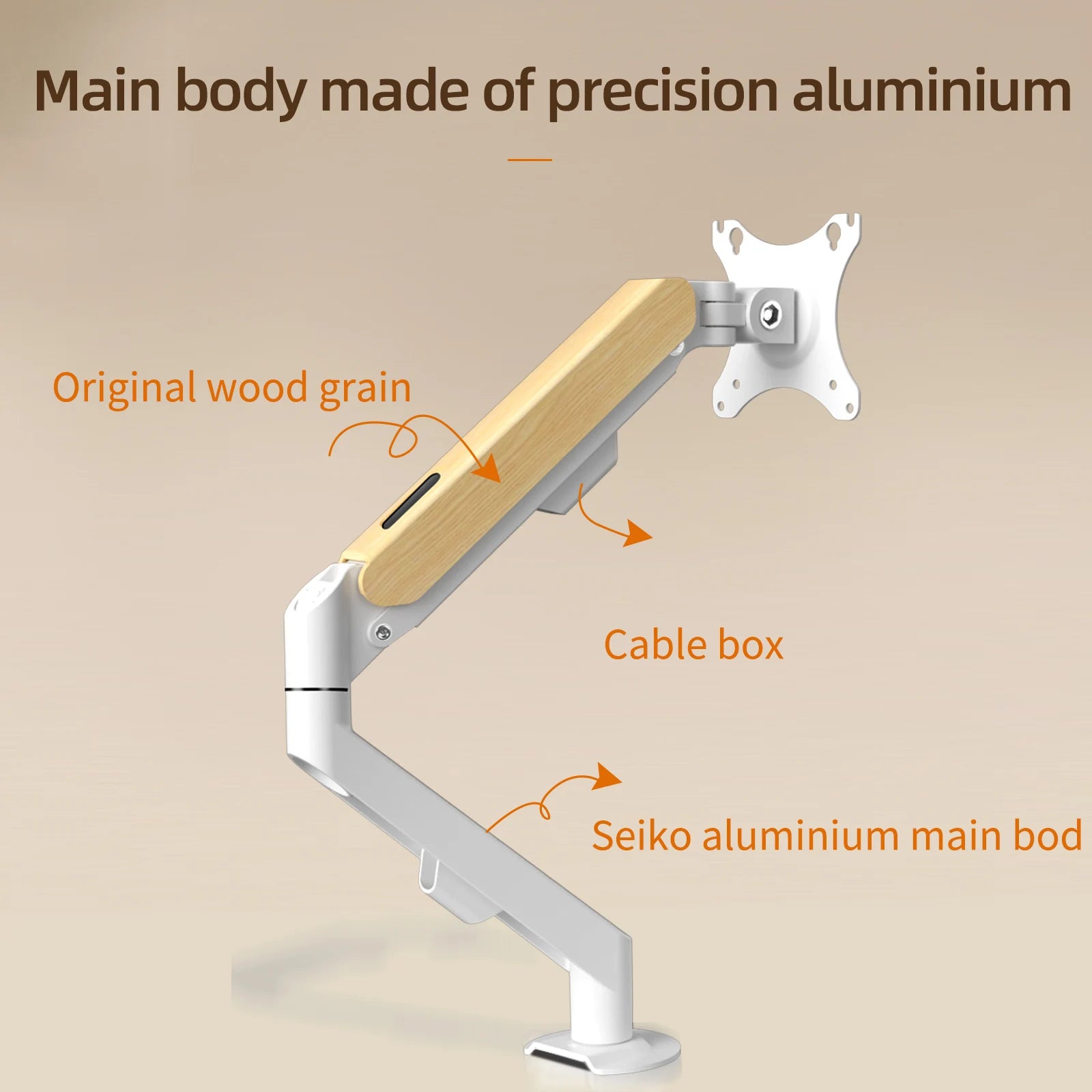 HILLPORT Desktop White Monitor Arm Holder 17-34’’ Gas Spring Full Motion Mount Soport LCD LED TV Mount Stand PC Support