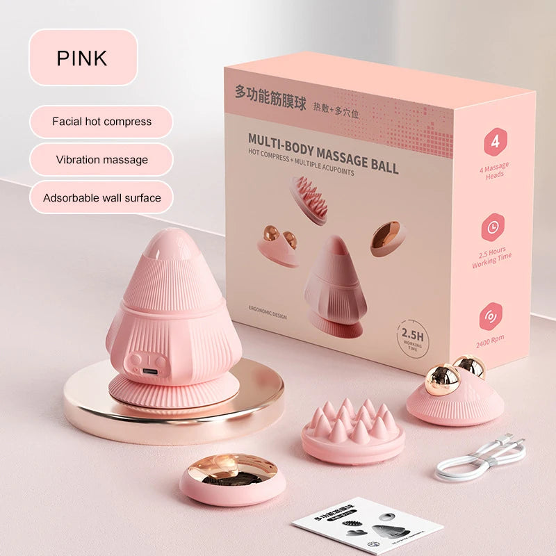 Electric Vibrating Massage Ball Myofascial Release Tool With Suction Cup Fitness Muscle Relaxation Deep Tissue