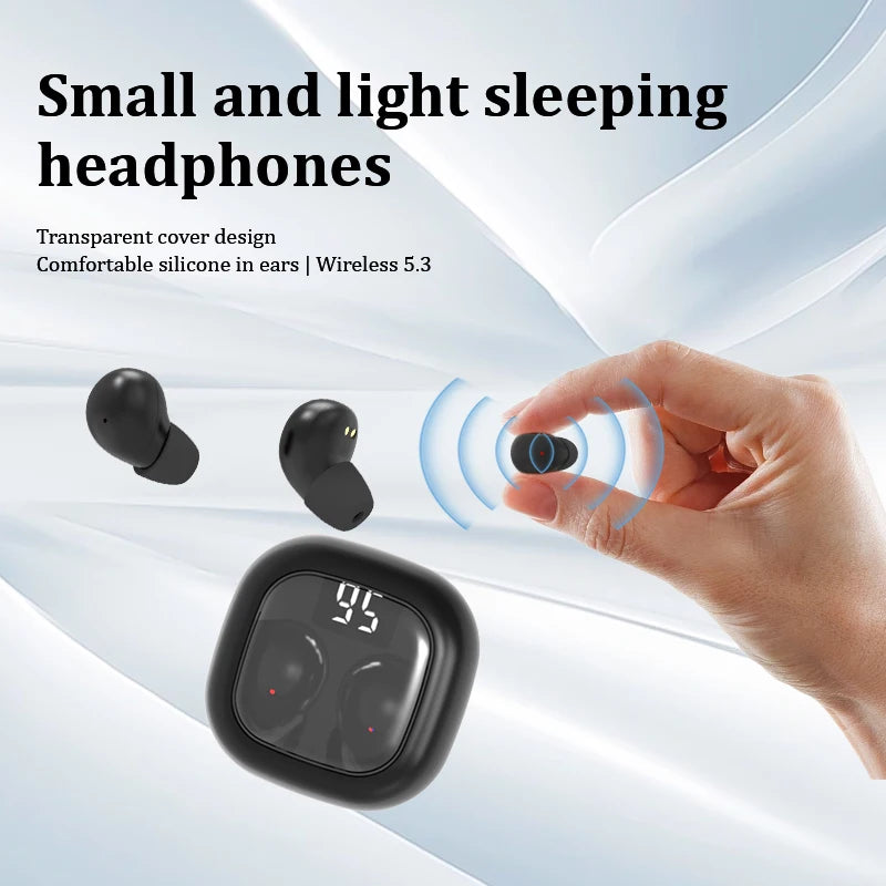 SK19 Super bass Earphones TWS Wireless Bluetooth Headset With Mic Smart Touch Headphones Invisible Mini Noise Reduction