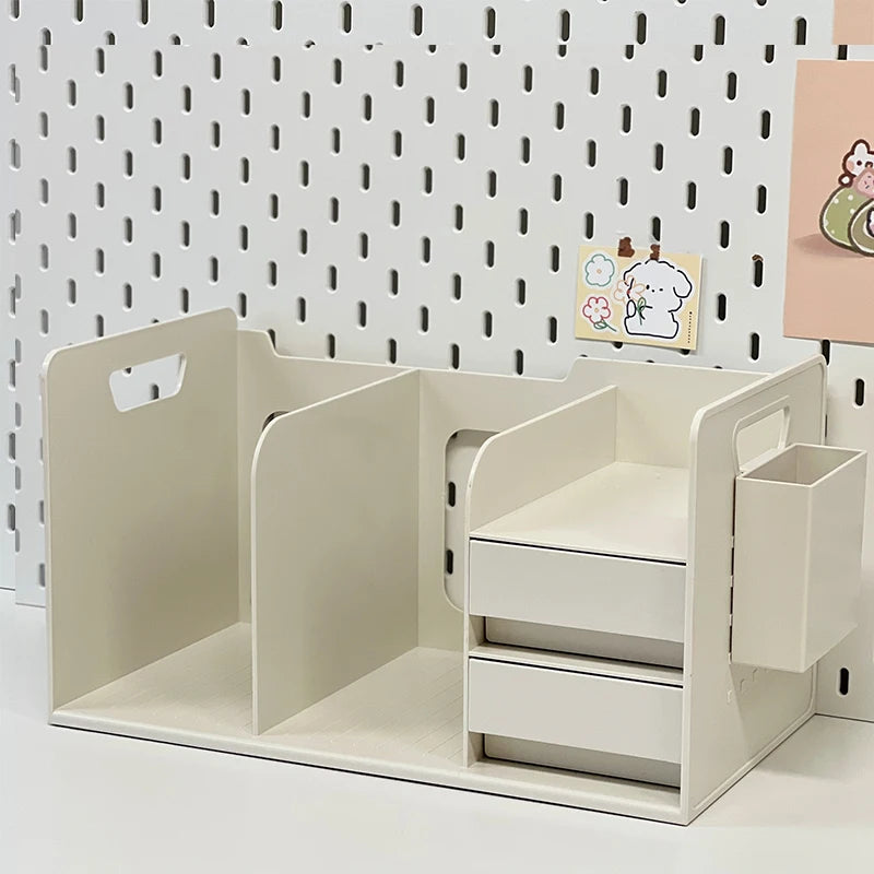 Simple Ins Sle Student Test Paper Storage Box Desktop Organizer Cute Cartoon Plastic File Cabinet Writing Desk Accory