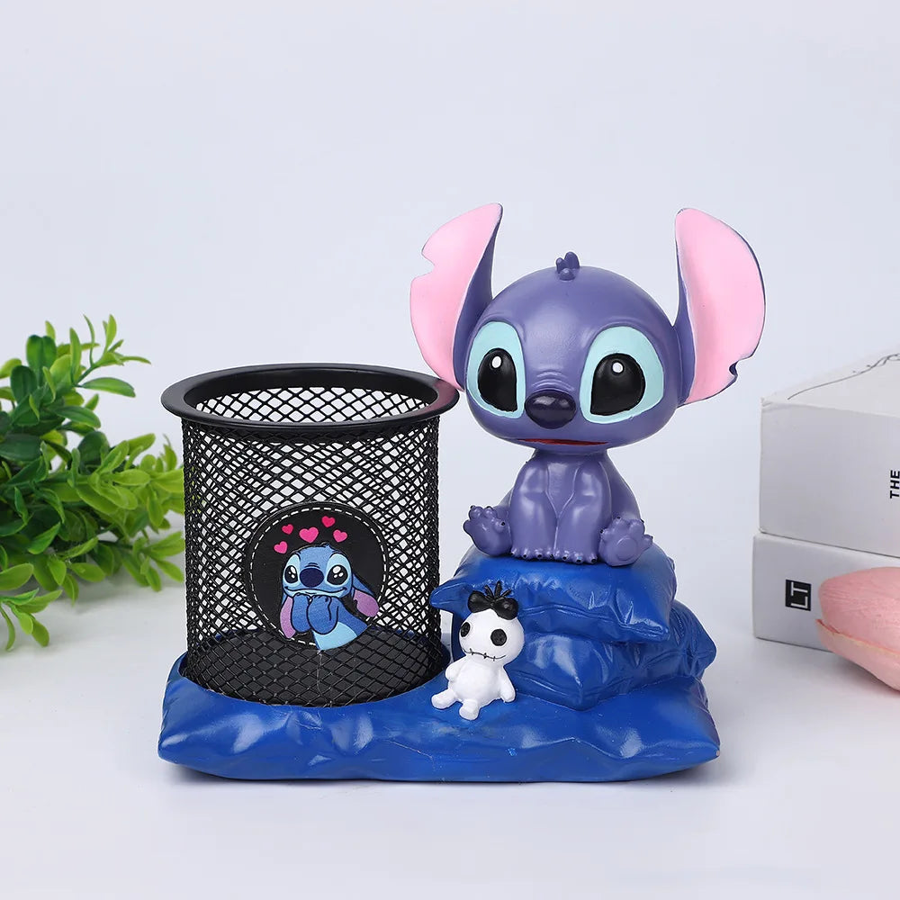 Licensed by Disney Stitch Pen Holder-Official Desktop Organizer With Storage Pockets Kawaii Study Gift For Graduation &