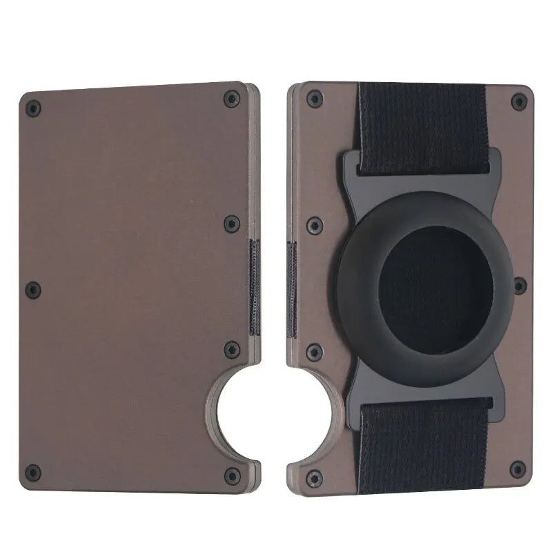Men Metal Wallet AirTag Holder Aluminum Credit Card Holder Wallet RFID Blocking Slim Wallet for Minimalist Carteira