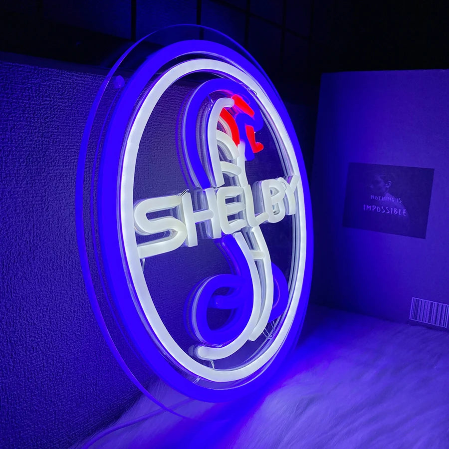 Shelby Neon Lights Shelby Cobra Led Night Light Signs Suitable For Offices Hotels Cafes Parties Men’S Cave Art Wall