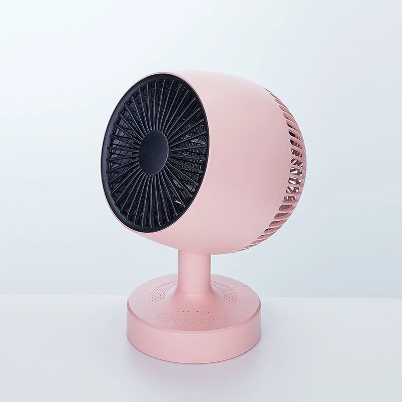 Mini desktop warm air heater office small home electric heater silent shaking head small sun heater - pink / US / 1200W