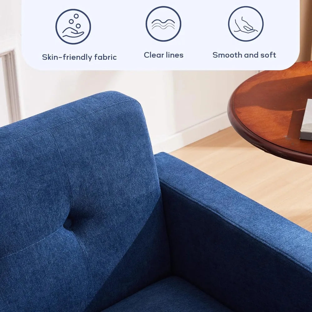 Living Room Set Button Tufted Living Room Furniture Sets Upholstered Modern Couch Set with Solid Frame Deep Seat Sofa