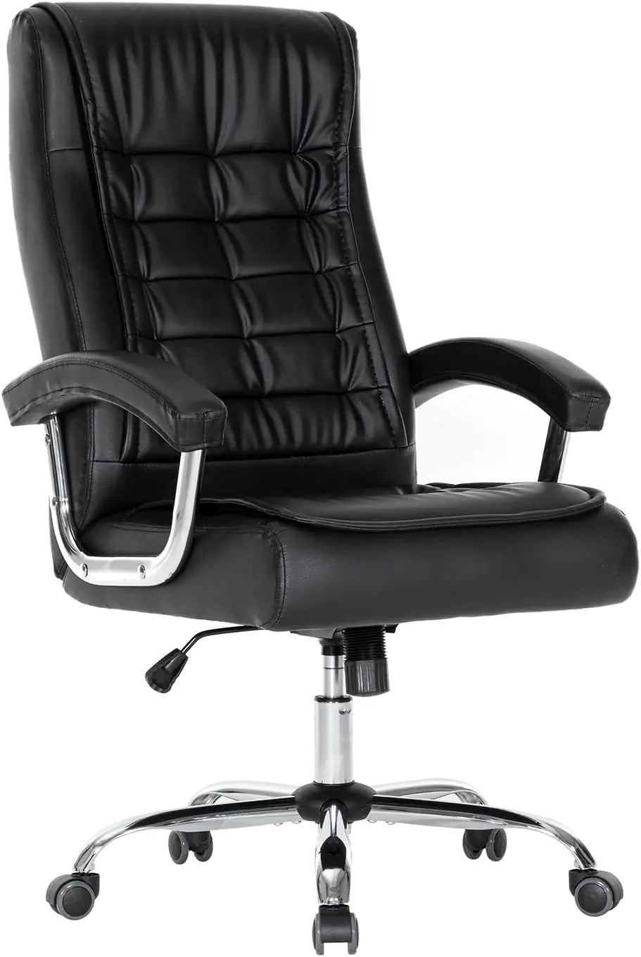 Executive Office Chair Adjustable Leather High Back Swivel Office Desk with Padded Armrest 350lbs Task - United States