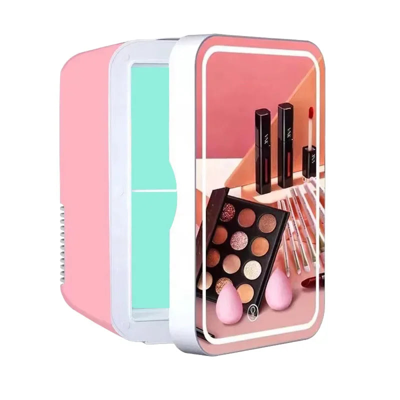 8L Mini Beauty Cosmetics Storage Refrigerator Mirror Car And Household Dormitory Office Fruit Beverage Breast Milk Cold