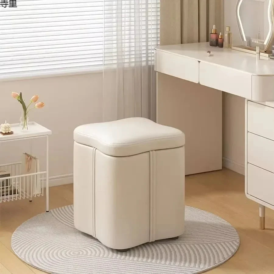 Dressing Stools Armless Leatherwear Entryway Chairs Carrying Storage Stools Makeup Room Footrest Vanity Stool