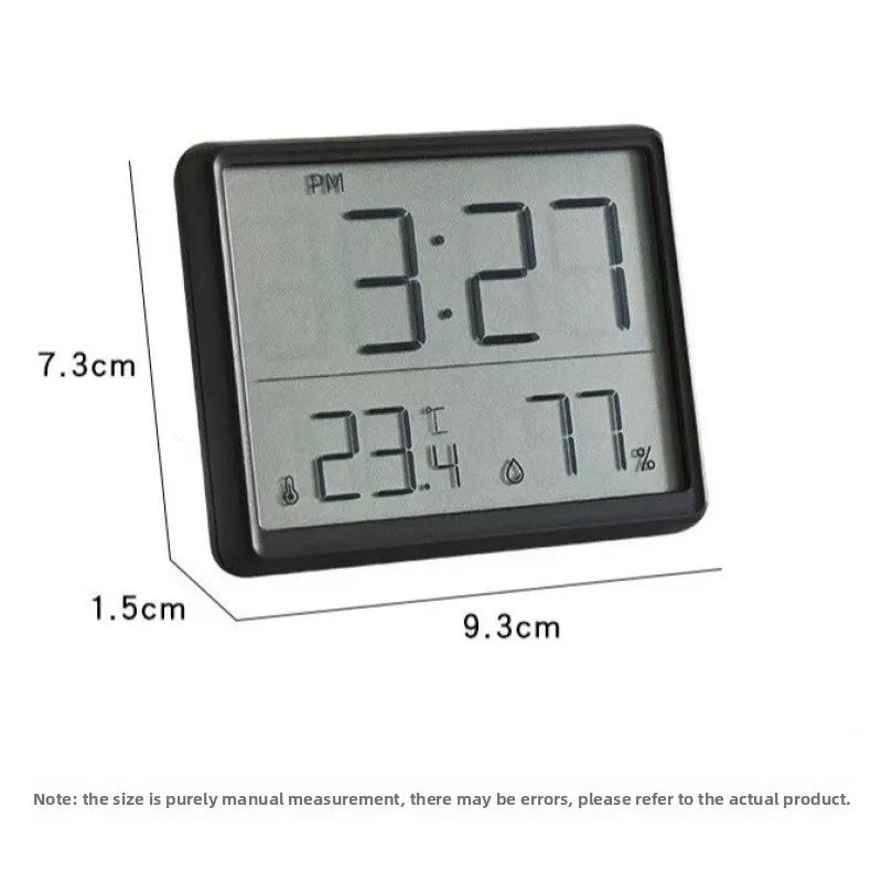 Slim Digital Wall Clock with LCD Alarm Temperature & Humidity Display- Multi-Functional Kitchen Electronic Clock
