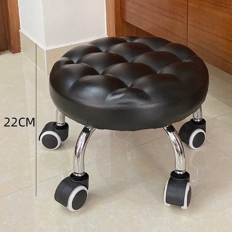 Household wheeled floor-cleaning chairs wheeled seam sealing stools low stools rotating nail and pedicure round stools