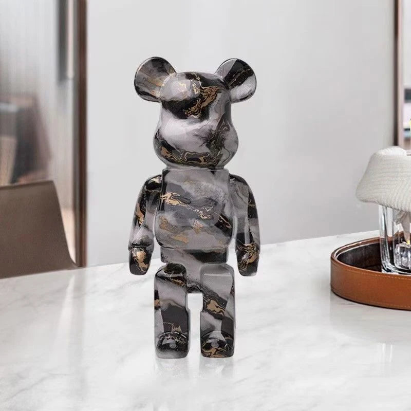 27cm/10Inches Graffiti Bear Figurine Home Decor Animal Abstract Ornament Storage Money Jar Modern Room Sculpture Table