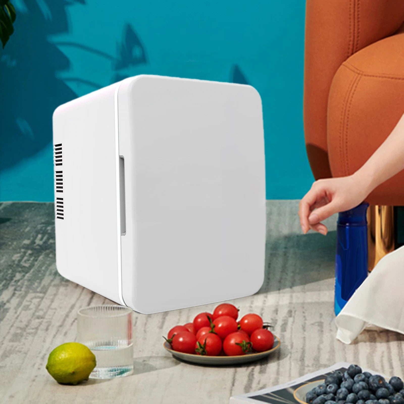 4L Mini Fridge Multi Use Cosmetics Fridge Desktop Small Portable Cooling Case for Outdoor Camping Picnic