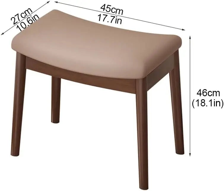 Foot Stool Saddle Cushion Vanity Stool Modern Concave Ottoman with Upholstered Seat for Entryway Bedroom Patio Living