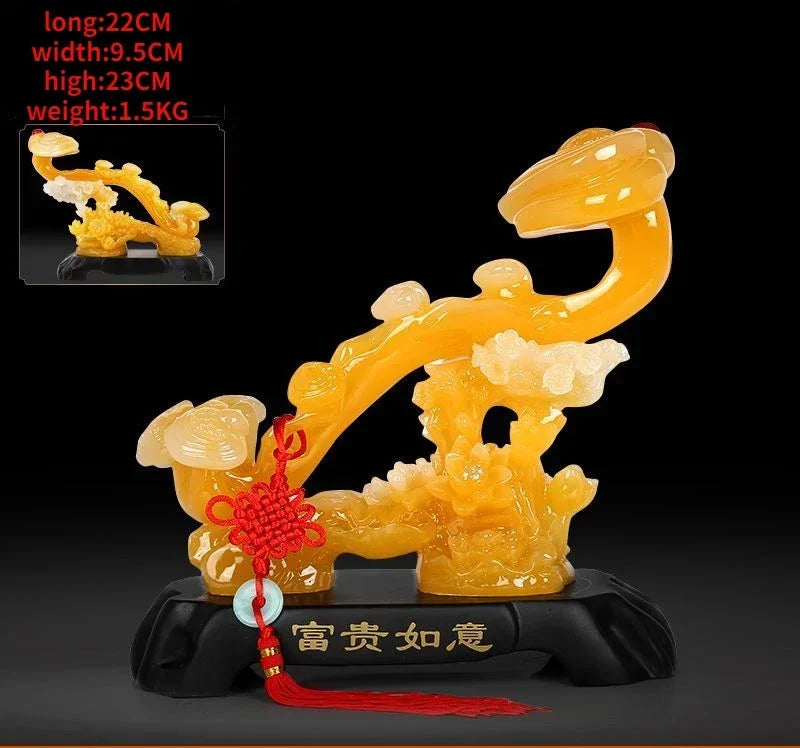 Mascot Resin Imitation Jade Ruyi Ornaments Crafts Home Decor Desk TV Cabinet Figurines