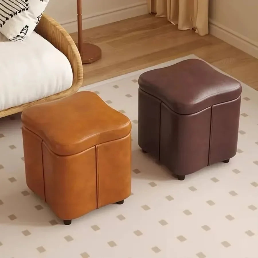 Dressing Stools Armless Leatherwear Entryway Chairs Carrying Storage Stools Makeup Room Footrest Vanity Stool