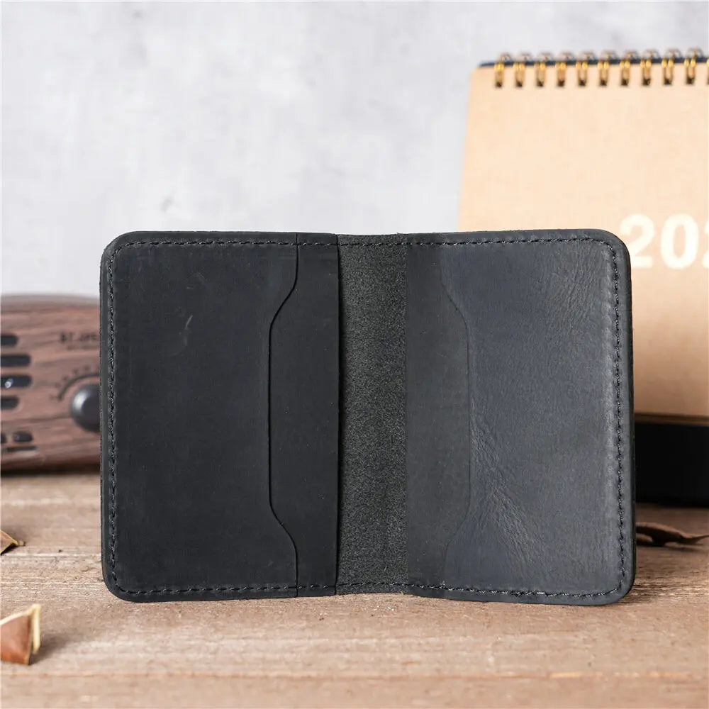 Retro High Quality Credit Card Holder Mens Wallet Handmade Short Ultra Thin Slim Drivers License ID Card Cases Multiple