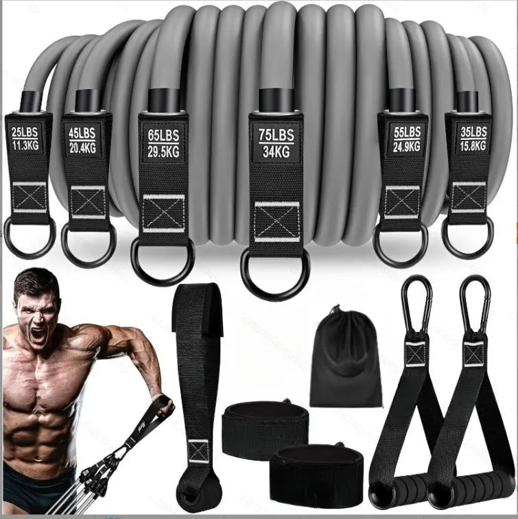 300lbs Fitness Exercises Resistance Bands Set Elastic Tubes Pull Rope Yoga Band Training Workout Equipment for Home Gym