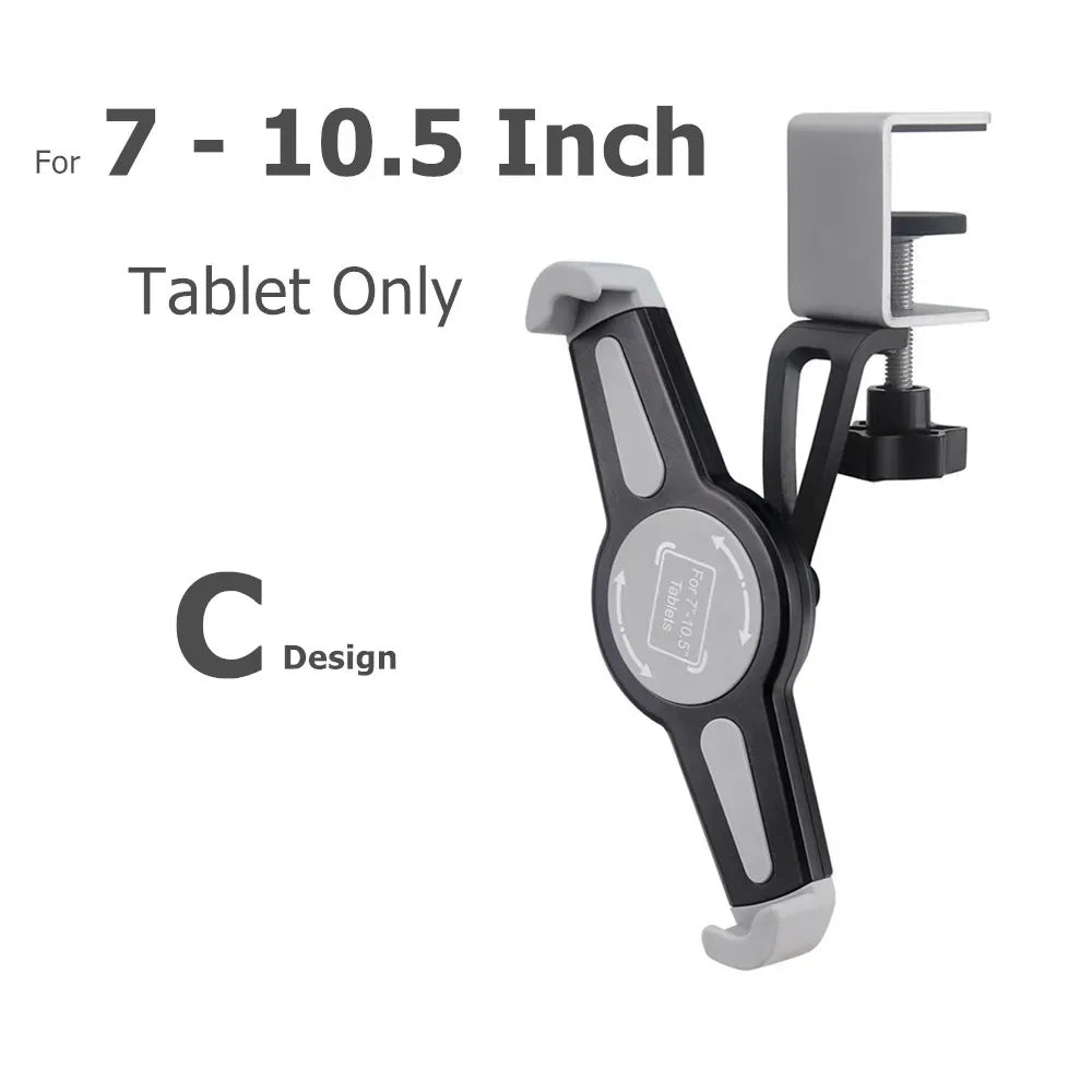 Kitchen Tablet Mount Aluminum Clamp 360° Rotation for 7-14.5 inches Clamp Tablets Phone Holder for iPad Xiaomi Samsung