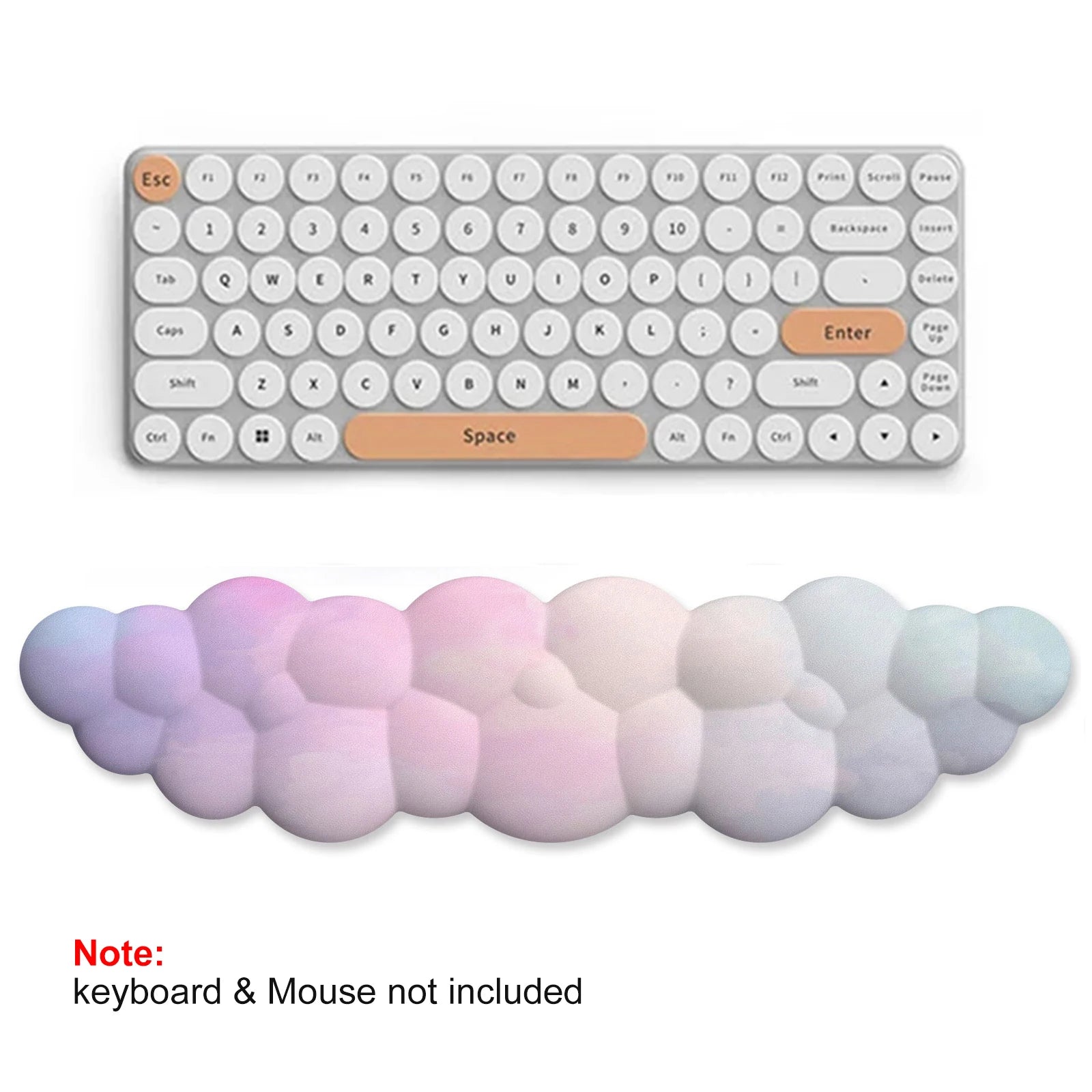 3pcs Keyboard Wrist Rest Pad Set Ergonomic Leaf Shape Mouse Pad With Non-Slip PU Base Pain Relief Memory Foam Mouse
