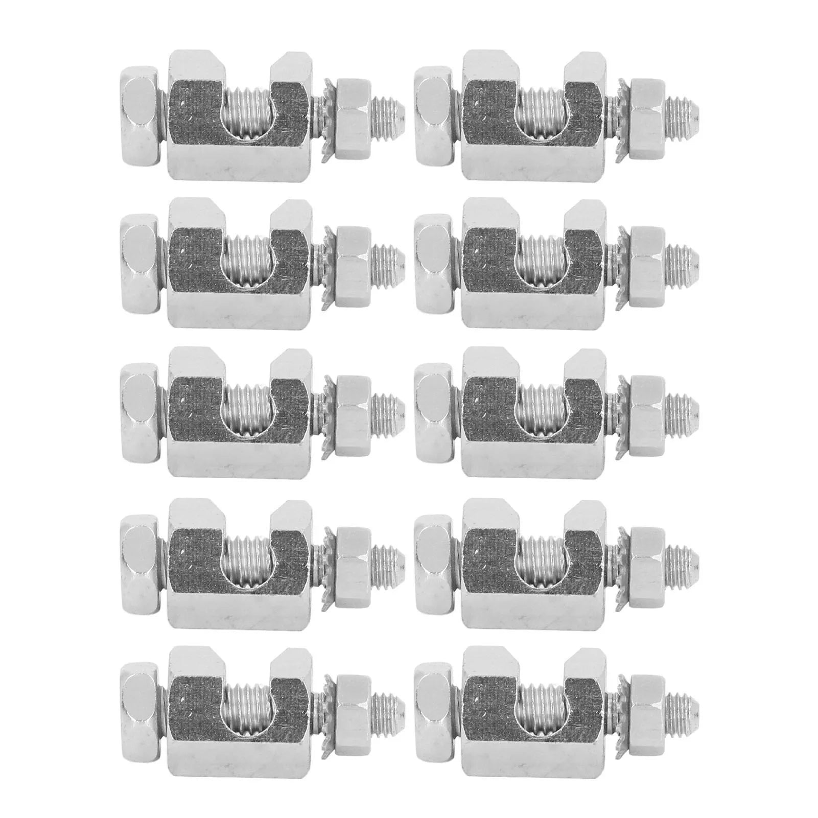 10PCS Lightning Protection Cable Clamp External Hex Copper Grounding Protection Cable Clip Clamp for PV Module - 10Pcs