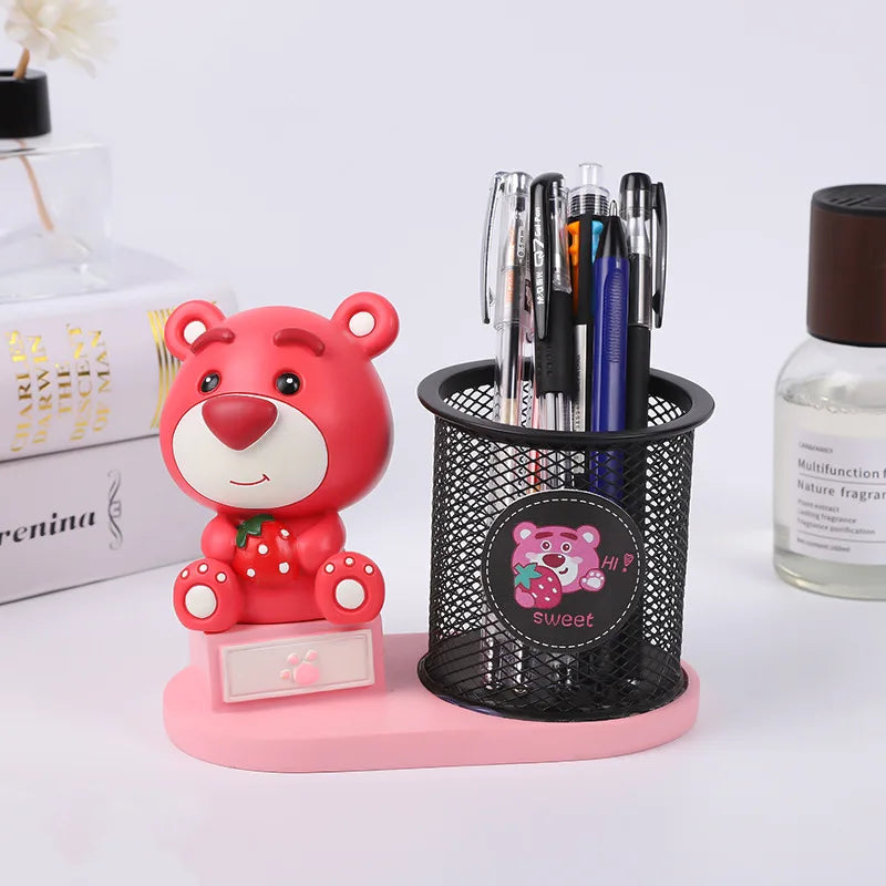 Licensed by Disney Stitch Pen Holder-Official Desktop Organizer With Storage Pockets Kawaii Study Gift For Graduation &