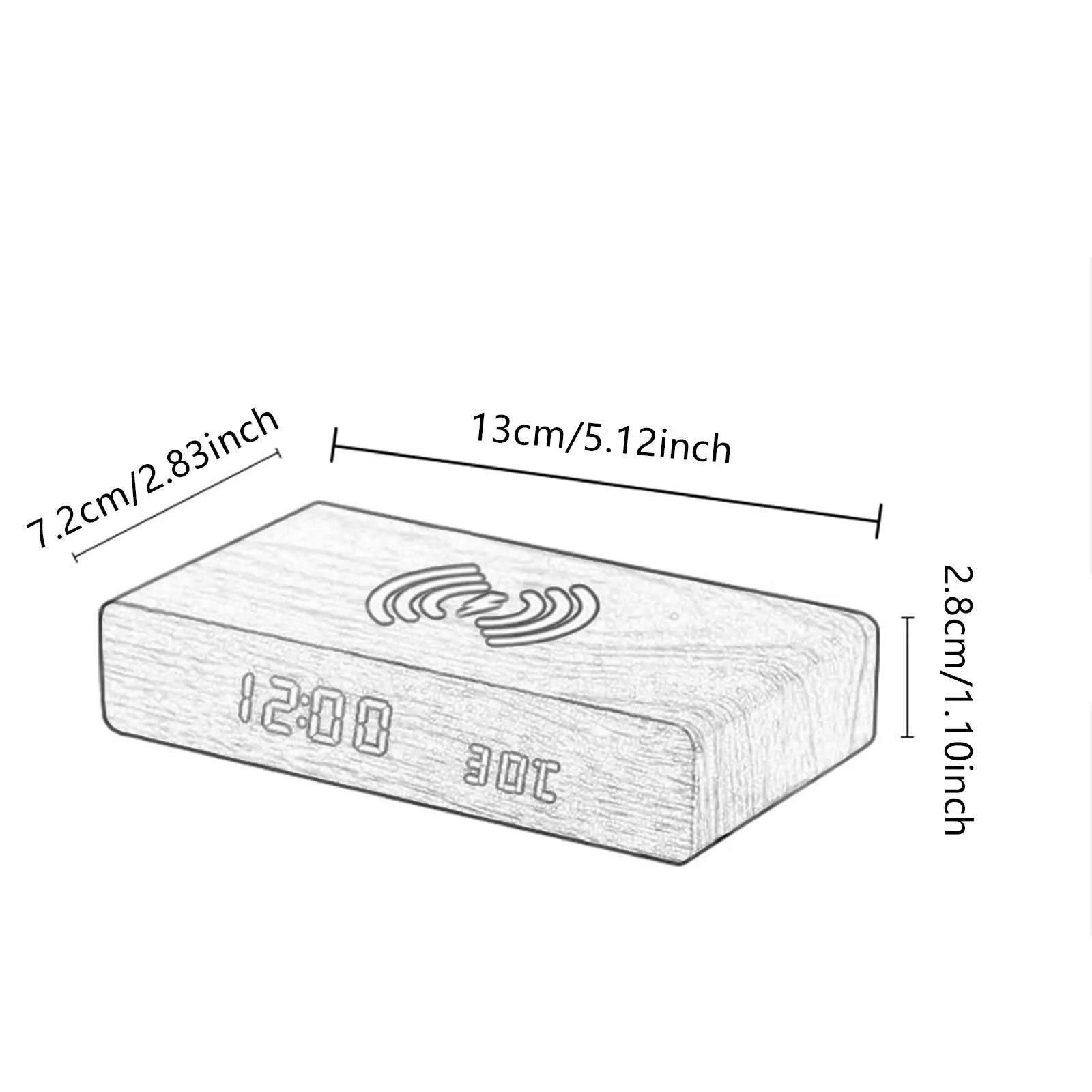 Ireless Charging Alarm Clock With 3-level Brightness Led Display Digital Alarm Clock For Bedroom Apartment & Desk