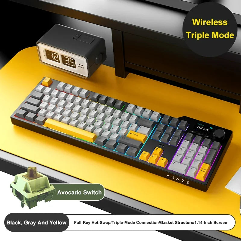 Ajazz Ak35i V3 Mechanical Keyboard Wired 104 Key Esports Game Office Multi-Scene Universal High-Looking Appearance Feel