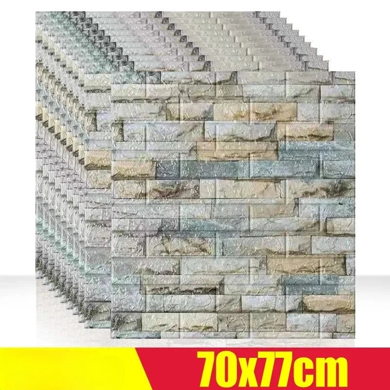 1/5/12pcs Foam 3D Wall Decor Sticker Waterproof Self-adhesive Brick Wallpaper DIY Living Room Wall Sticker Background