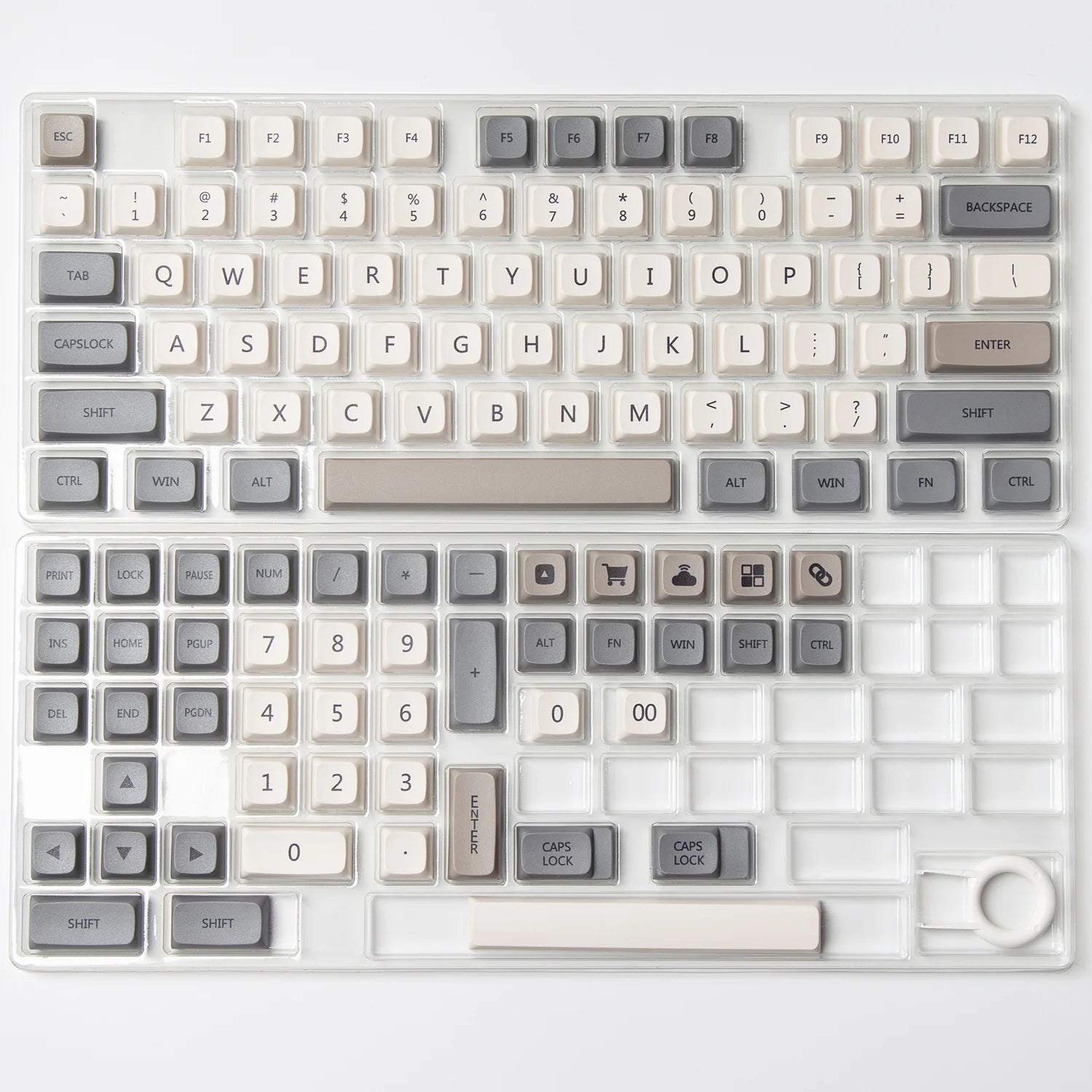 XDA Profile 120 PBT Keycap DYE-SUB Personalized Minimalist White Gray English Japanese Keycap For Mechanical Keyboard