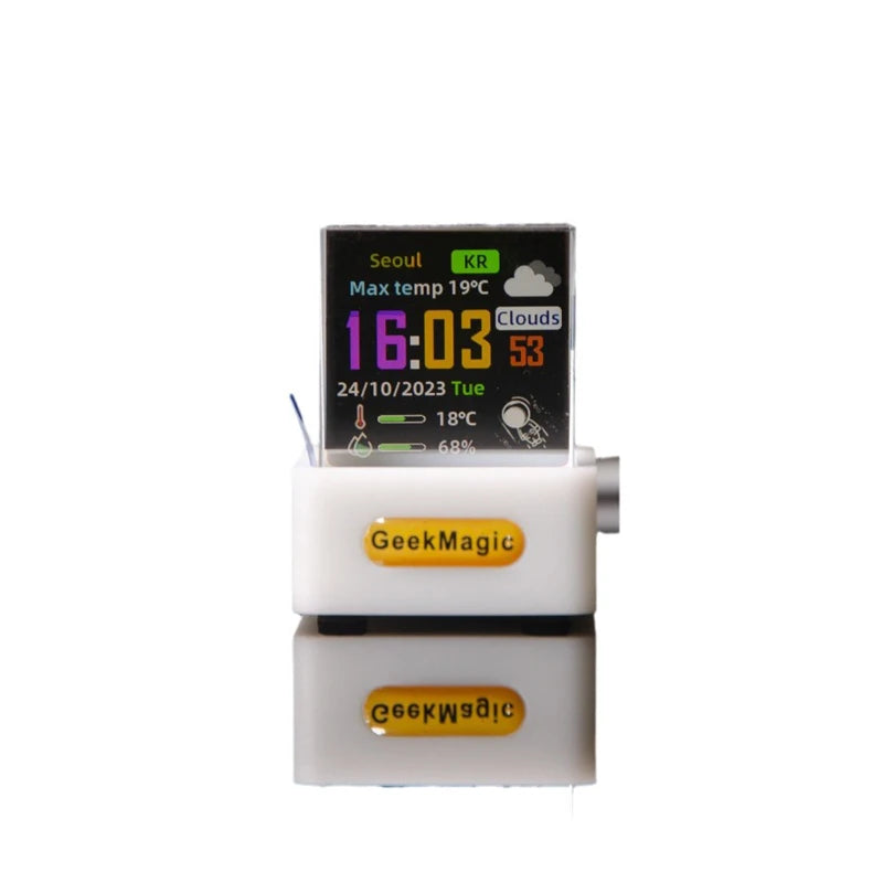 GeekMagic GIFTV Crystal Holographic Desktop Decoration Smart Weather Station Digital Clock with GIF Animations